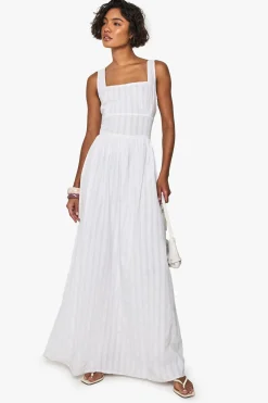 Robe Longue Rayée En Seersucker Pour Grandes Tailles