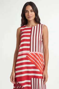 Robe Longue À Rayures Avec Dos Noué