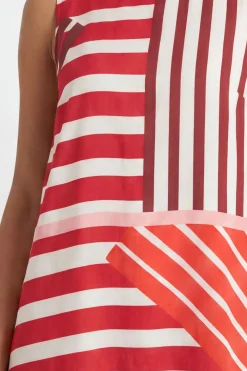 Robe Longue À Rayures Avec Dos Noué