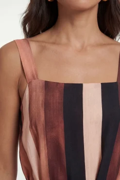 Robe Longue À Rayures D'été