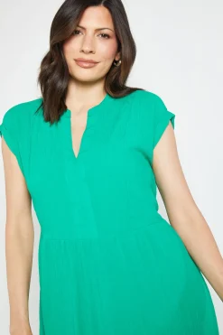 Robe Longue Sans Col En Gaze De Coton