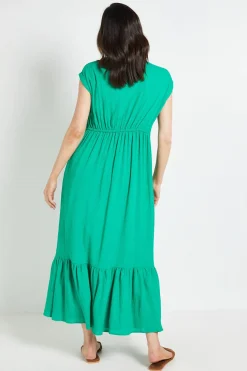 Robe Longue Sans Col En Gaze De Coton