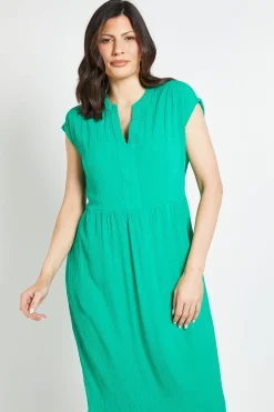 Robe Longue Sans Col En Gaze De Coton