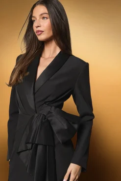 Robe Longue Satinée Coast Muse avec Nœud Devant