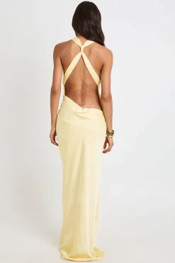 Robe Longue Satinée Dos Drapé Tall
