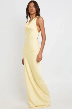 Robe Longue Satinée Dos Drapé Tall