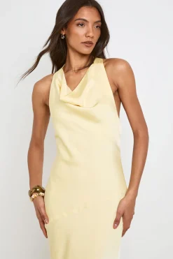 Robe Longue Satinée Dos Drapé Tall
