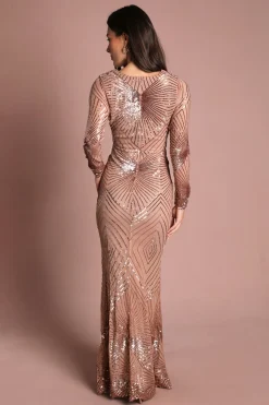 Coast Robe Longue À Sequins Motif Étoile<Femme Robes À Manches Longues|Robes