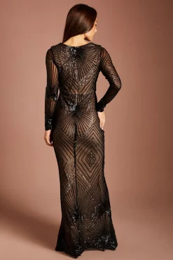 Robe Longue À Sequins Motif Étoile Éclatante