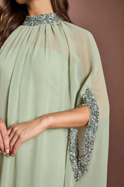 Coast Robe Longue à Sequins Style Cape en Mousseline<Femme Robes À Manches Longues|Robes
