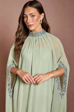 Coast Robe Longue à Sequins Style Cape en Mousseline<Femme Robes À Manches Longues|Robes