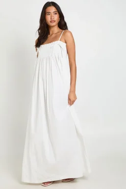 Robe Longue Smock À Détail Froncé