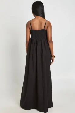 boohoo Robe Longue Smockée À Détail Froncé<Femme Robes|Robes De Jour