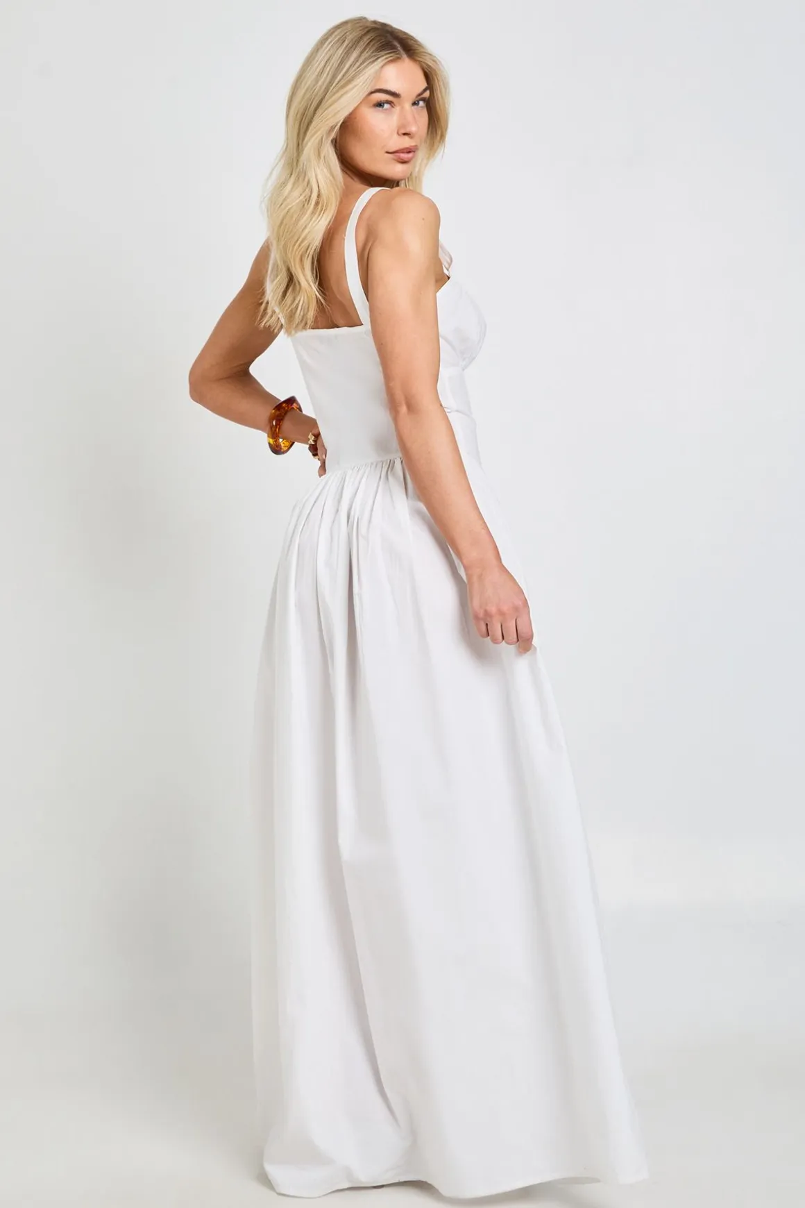 Robe Longue Style Laitière En Popeline De Coton