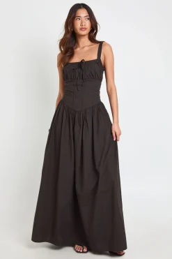 Robe Longue Style Laitière En Popeline De Coton