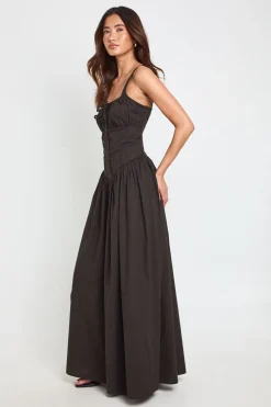 Robe Longue Style Laitière En Popeline De Coton
