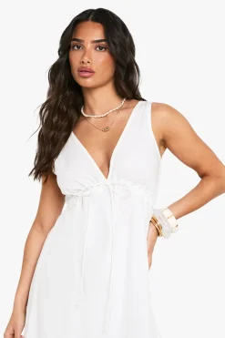 Robe Longue Étagée En Popeline De Coton Froncée Petite
