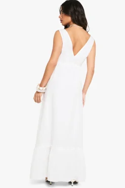 Robe Longue Étagée En Popeline De Coton Froncée Petite