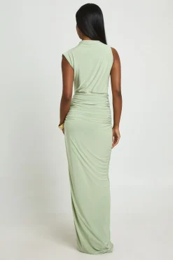 Robe Longue À Taille Froncée Toucher Doux