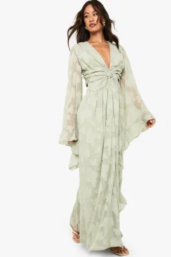 Robe Longue Texturée À Découpes Pour Grande Taille