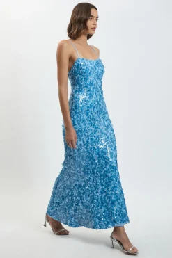 KarenMillen Robe Longue Tissée À Bretelles Et Sequins<Femme Robes|Robe Invitée Mariage