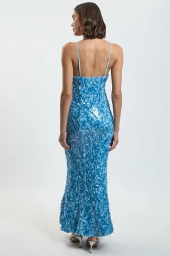 KarenMillen Robe Longue Tissée À Bretelles Et Sequins<Femme Robes|Robe Invitée Mariage