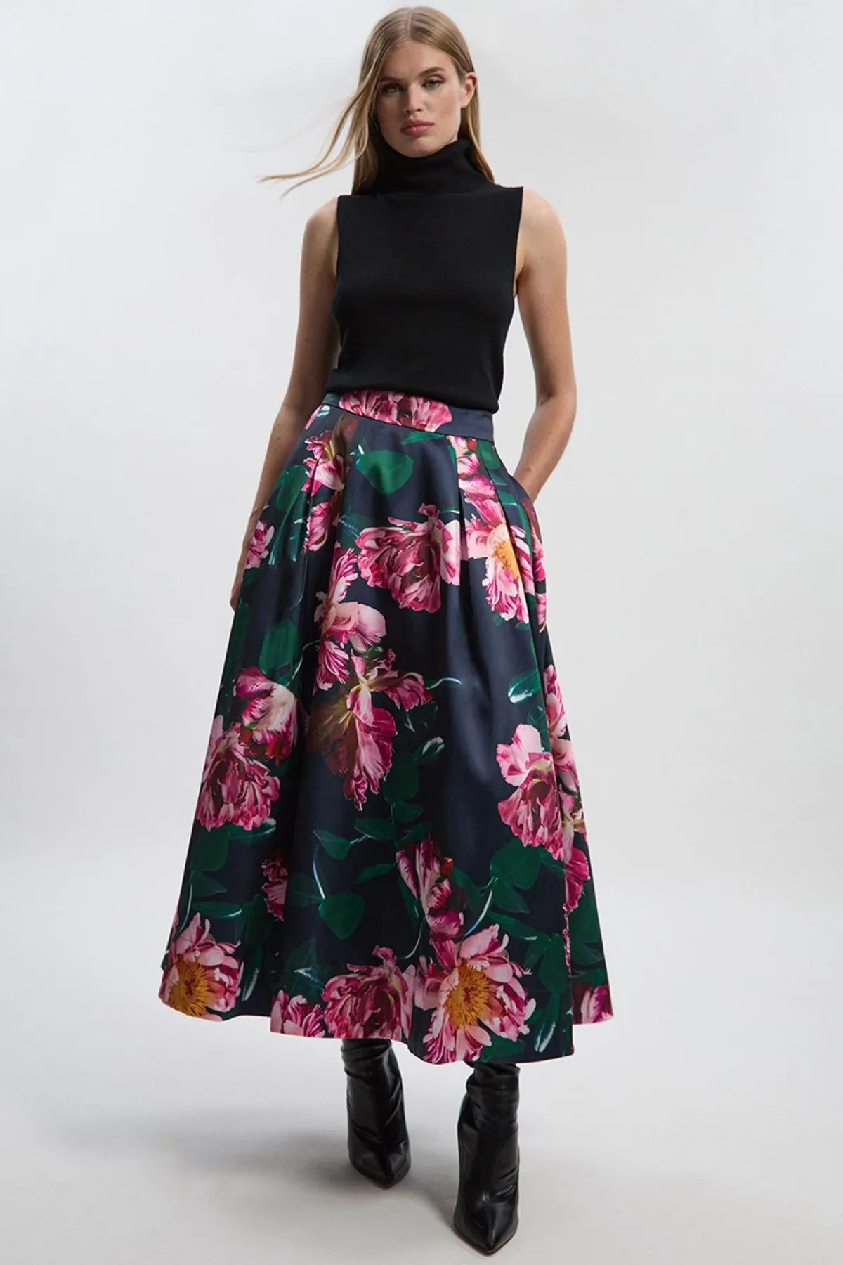 KarenMillen Robe Longue Tissée à Imprimé Floral Romantique pour Bal - Petite Taille<Femme Robes Bal De Promo|Robes