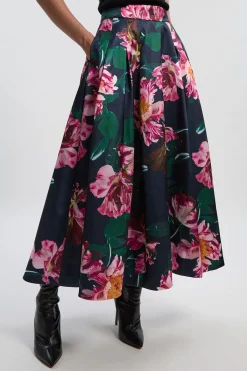 KarenMillen Robe Longue Tissée à Imprimé Floral Romantique pour Bal - Petite Taille<Femme Robes Bal De Promo|Robes