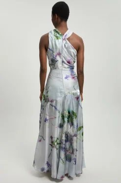 KarenMillen Robe Longue Tissée À Imprimé Floral Métallisé<Femme Toutes Les Robes|Robes Longues