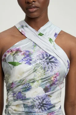KarenMillen Robe Longue Tissée À Imprimé Floral Métallisé<Femme Toutes Les Robes|Robes Longues