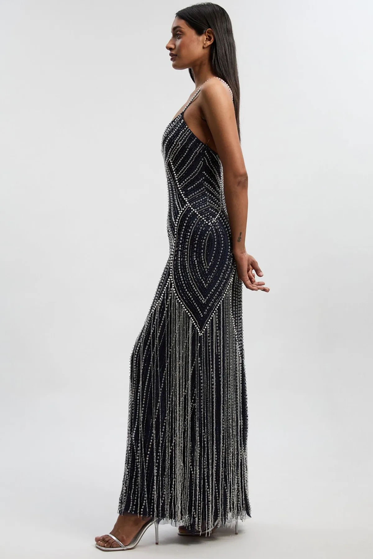 KarenMillen Robe Longue Tissée Ornée De Cristaux Avec Cape Amovible<Femme Robes Bal De Promo|Robes