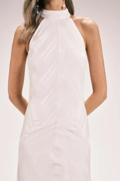 KarenMillen Robe Longue Tissée À Rayures Jacquard Et Col Licou<Femme Toutes Les Robes|Robes
