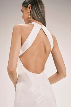 KarenMillen Robe Longue Tissée À Rayures Jacquard Et Col Licou<Femme Toutes Les Robes|Robes