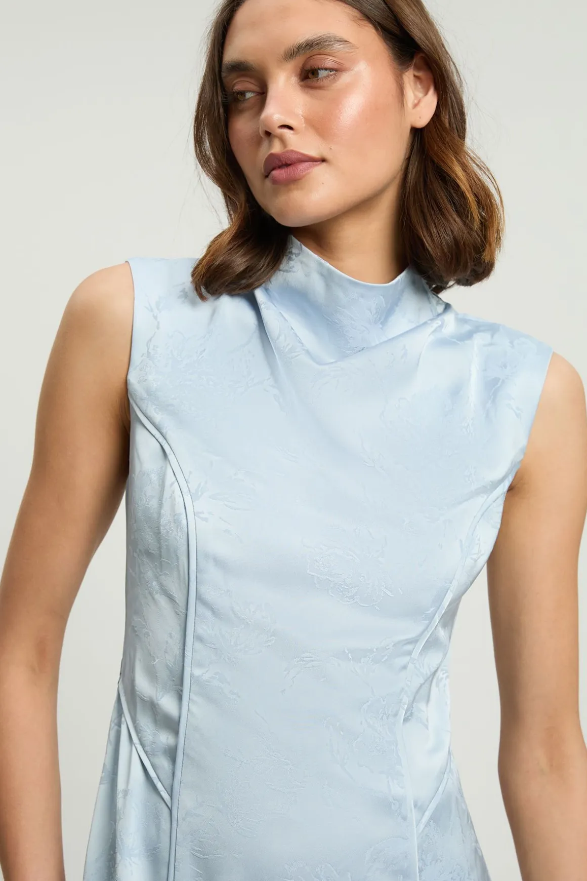Robe Longue Tissée Sans Manches En Jacquard Petite