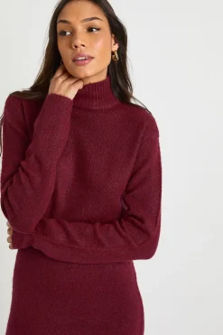 Robe Longue Tricotée À Col Montant Super Douce Tall