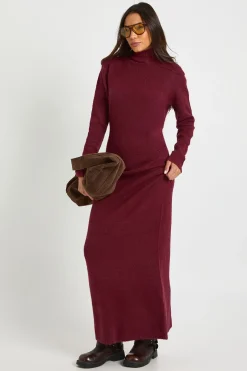 Robe Longue Tricotée À Col Montant Super Douce Tall