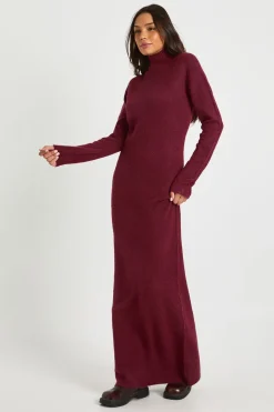 Robe Longue Tricotée À Col Montant Super Douce Tall