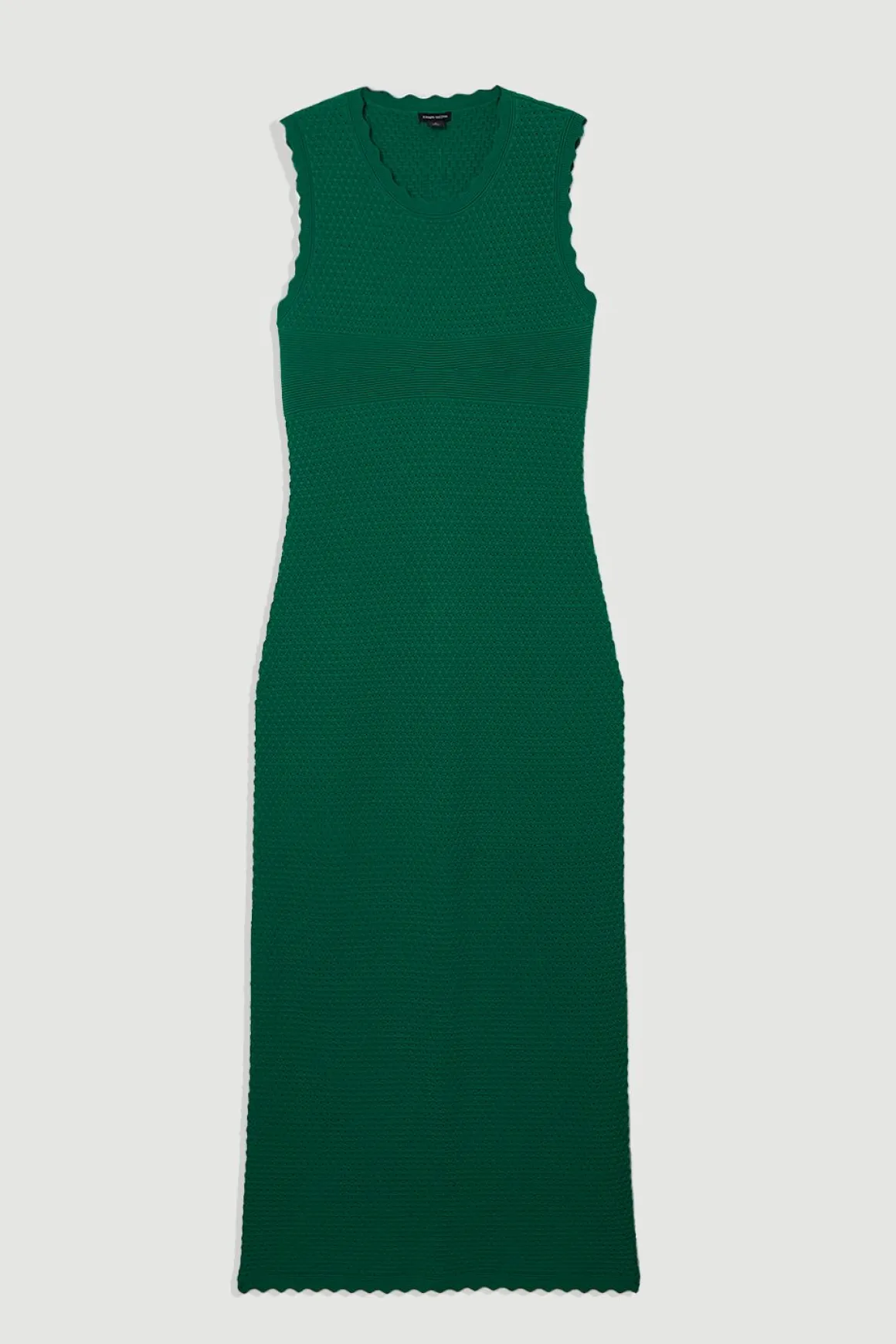 Robe Longue Tricotée à Dos Croisé et Point Texturé
