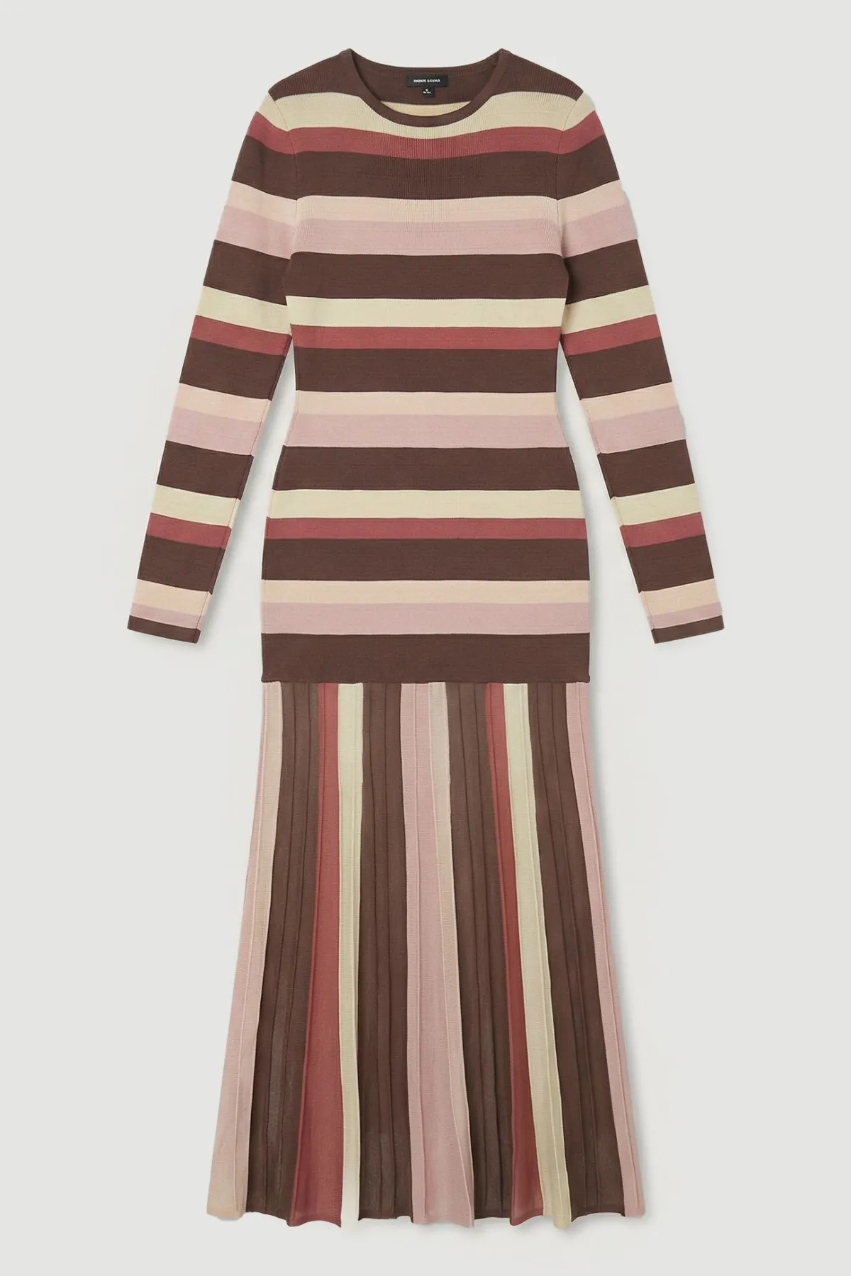 KarenMillen Robe Longue Tricotée à Rayures et Manches Longues<Femme Toutes Les Robes|Robes Longues