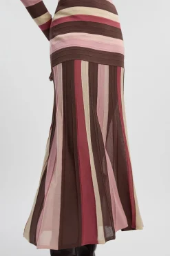 KarenMillen Robe Longue Tricotée à Rayures et Manches Longues<Femme Toutes Les Robes|Robes Longues