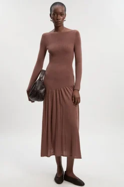 KarenMillen Robe Longue Tricotée Transparente en Mélange de Laine<Femme Pulls Et Gilets|Toutes Les Mailles