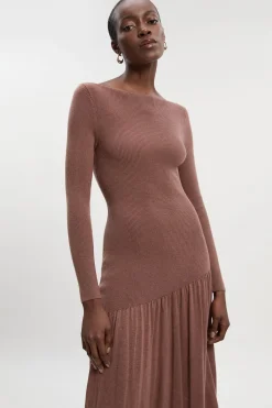 KarenMillen Robe Longue Tricotée Transparente en Mélange de Laine<Femme Pulls Et Gilets|Toutes Les Mailles