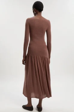 KarenMillen Robe Longue Tricotée Transparente en Mélange de Laine<Femme Pulls Et Gilets|Toutes Les Mailles