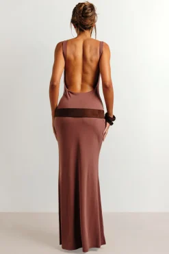 boohoo Robe Longue Ultra Douce En Modal À Dos Ouvert Et Décolleté Bas<Femme Robes Moulantes|Robes
