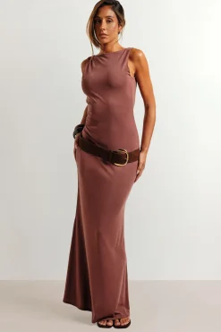 boohoo Robe Longue Ultra Douce En Modal À Dos Ouvert Et Décolleté Bas<Femme Robes Moulantes|Robes