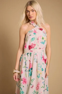 Robe Longue À Volants Avec Encolure Dos-nu