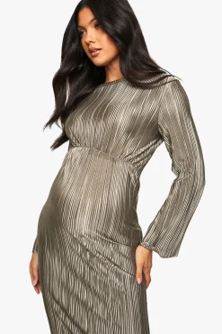 boohoo Robe Maternité Plissée à Manches Chauve-souris Midaxi Dress<Femme Toutes Les Robes|Robes Noires Nouées