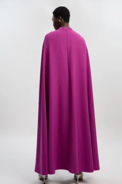 KarenMillen Robe Maxi Ajustée avec Détail Cape<Femme Tailleurs|Robes Bal De Promo