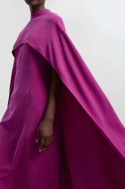 KarenMillen Robe Maxi Ajustée avec Détail Cape<Femme Tailleurs|Robes Bal De Promo
