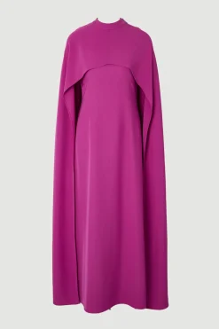 KarenMillen Robe Maxi Ajustée avec Détail Cape<Femme Tailleurs|Robes Bal De Promo